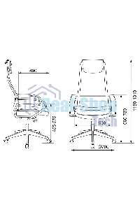 Кресло руководителя Бюрократ CH-608/BLACK TW-01 TW-11 черный, спинка сетка, искусст. кожа/ткань