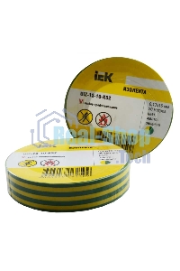 Изолента Iek UIZ-13-10-K52 0,13х15 мм желто-зеленая 20 метров ИЭК