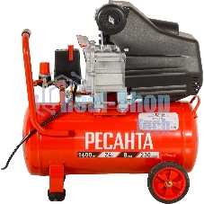 Компрессор поршневой Ресанта КП-24/230М масляный 230л/мин 24л 1600Вт красный/черный