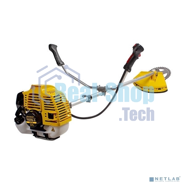 Триммер Champion T523S-2 Мощность двигателя 1.4/1.9 кВт/л.с, Вес без режущей насадки 8 кг, Объем двигателя 51,7 см3, Объем топливного бака 950 мл, Максимальный расход топлива 610 г/кВт•ч/мл/ч, Тип рукоятки U-образная, штанга прямая Неразъемная, Длина штан