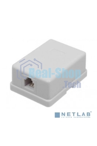 Настенная информационная розетка RJ45 8P8C, кат.5Е, UTP, 1-порт, белая 