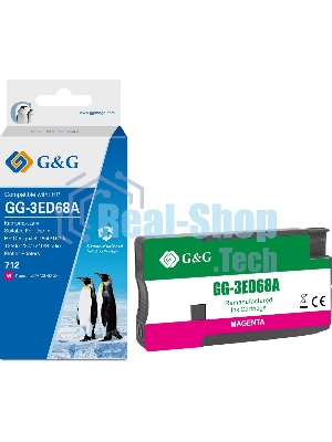 Картридж струйный G&G GG-3ED68A 712 пурпурный (29мл) для HP DesignJet T650/T630/T250/T230/T210/Studio Plotter Printers