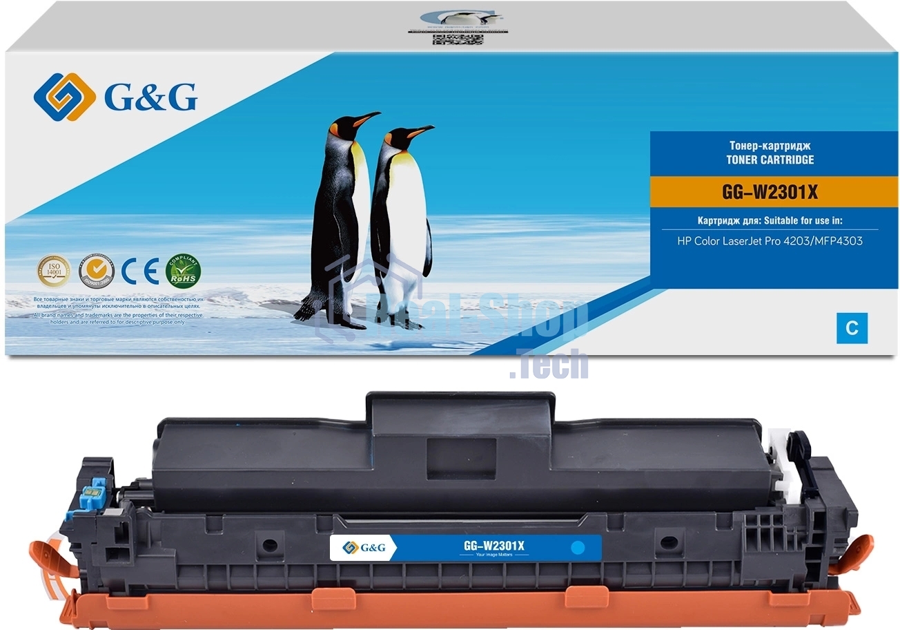 Картридж лазерный G&G GG-W2301X W2301X голубой (5500 стр.) для HP CLJ Pro 4203/MFP 4303
