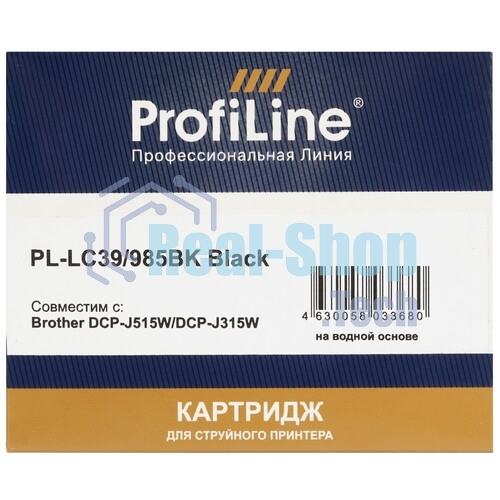 Картридж струйный ProfiLine PL-LC39/985BK для принтеров Brother DCP-J125/DCP-J315W/DCP-J515W/MFC-J220/MFC-J265W/MFC-J410/MFC-J415W с чернилами Black