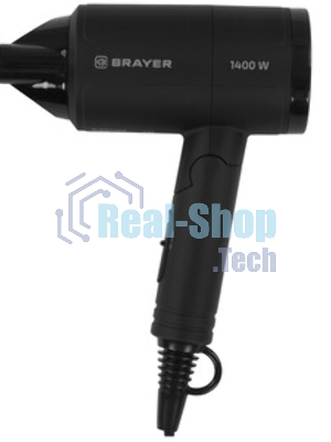 Фен BRAYER BR3040 черный, 1400 Вт, компактный