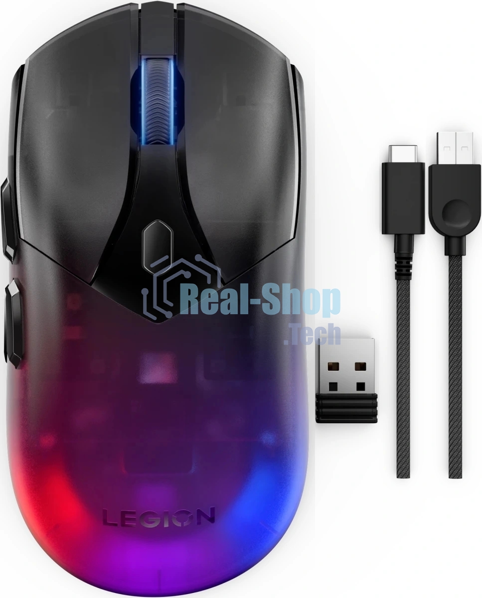 Мышь Lenovo Legion M410 Wireless RGb Gaming черный оптическая 16000dpi беспров. BT/Radio USB (GY51P83012)