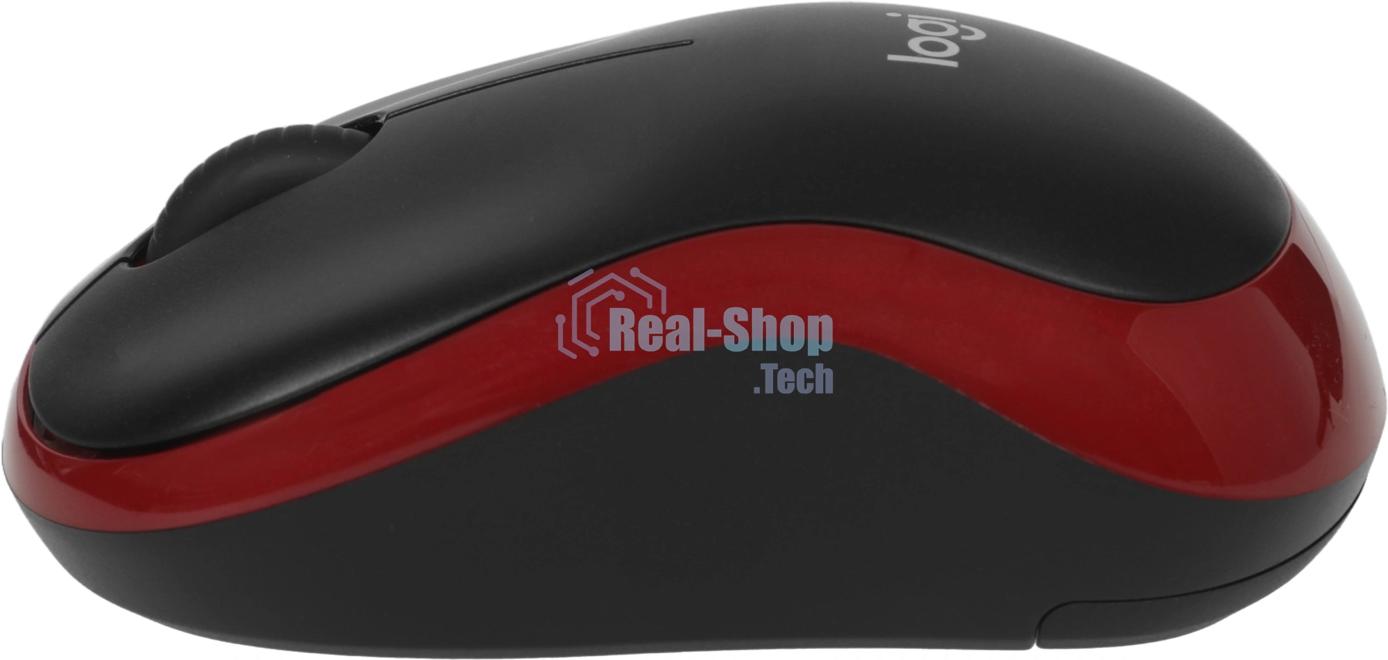 Мышь беспроводная Logitech M185, красный, 1000 dpi, радиоканал, USB, кнопки - 3
