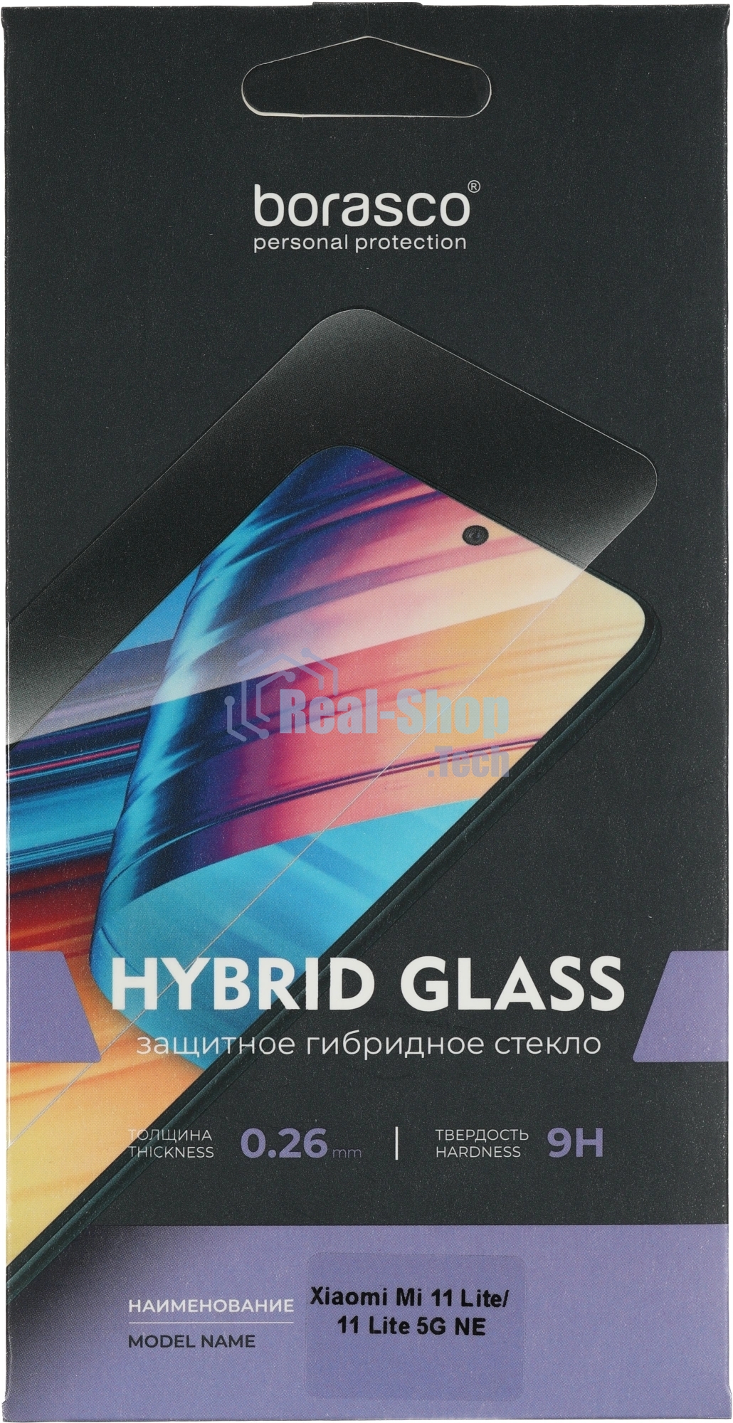 Защитное стекло для экрана BoraSCO для Xiaomi Mi 11 Lite 71 х 156 мм, гибридная