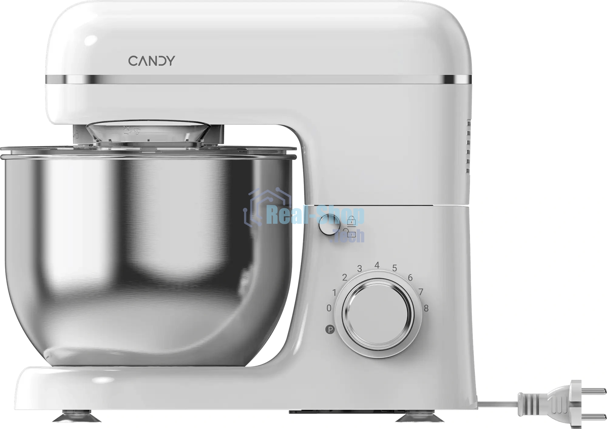 Миксер Candy CM-502 белый, планетарный, 1300 Вт, 5.3 л, 8 скоростей