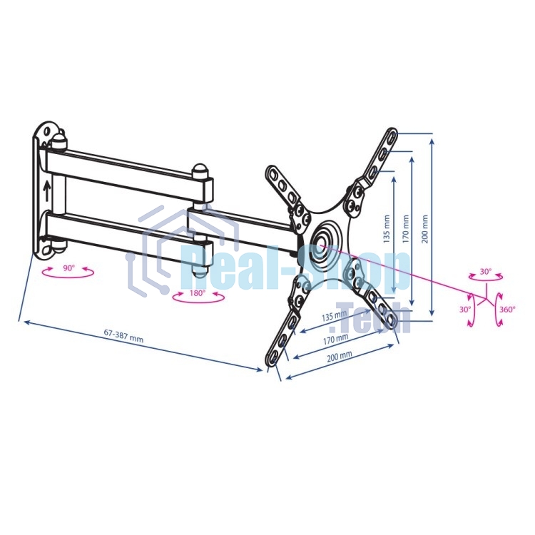 Кронштейн для LED/LCD телевизоров Kromax DIX-13 черный