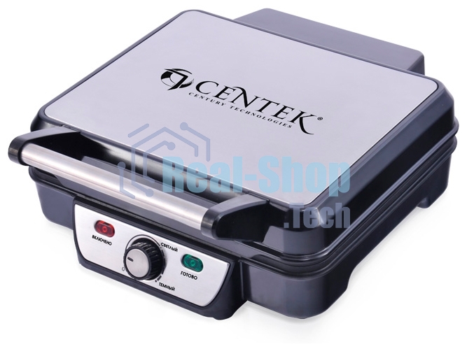 Гриль контактный электрический Centek CT-1463 1800 Вт, 2 жаровни 280х230 мм, антипригар, нагрев 240 гр, нерж отдел