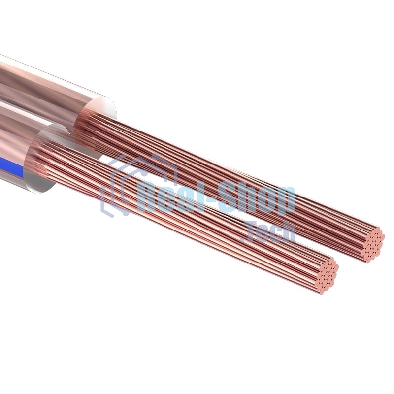 Кабель акустический Rexant 2х2,00 мм², прозрачный BLUELINE, бухта 100 м