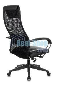 Кресло руководителя Бюрократ CH-608/BLACK TW-01 TW-11 черный, спинка сетка, искусст. кожа/ткань