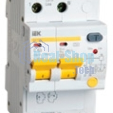 Выключатель автоматический дифференциального тока 2п B 16А 30мА тип A 4.5кА АД-12М ИЭК MAD12-2-016-B-030