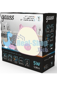 Ночник Gauss NN7034 поросенок розовый