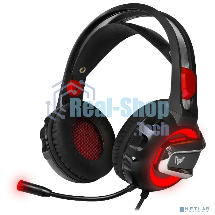 Гарнитура проводная игровая Crown CMGH-3000 черный/красный