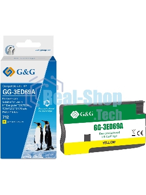 Картридж струйный G&G GG-3ED69A 712 желтый (29мл) для HP DesignJet T650/T630/T250/T230/T210/Studio Plotter Printers