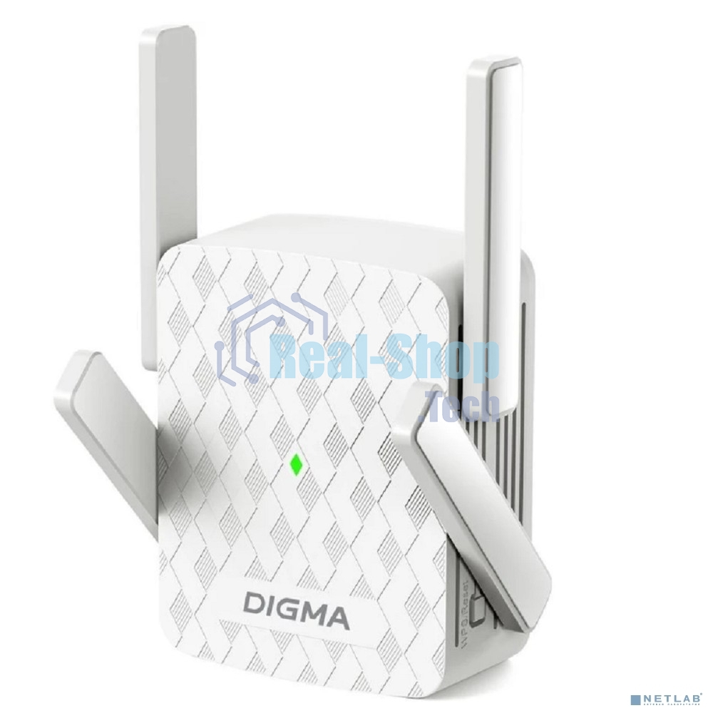 Повторитель беспроводного сигнала Digma D-WR310 (D-WR310V2) N300 Wi-Fi белый