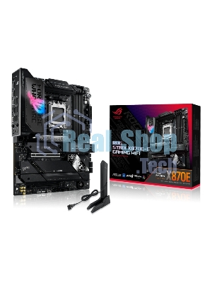 Материнская плата ASUS ROG STRIX X870E-E GAMING WIFI, AM5, AMD X870E, 4xDDR5, 4xSATA, 5xM.2, 1xPCI-E 5.0 x16, 1xPCI-E 4.0 x4, 1xHDMI, 1xUSB-C 3.2 Gen 2, 1xUSB-C 3.2 Gen 2x2, 2xUSB-C 4.0, 1x 5Gb LAN, 9xUSB-A 3.2 Gen 2, 2x3.5 мм, TOSLINK, 1xWi-Fi 7, ATX