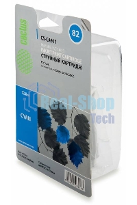 Картридж струйный Cactus CS-C4911 №82 голубой (72 мл) для HP Design Jet 500/800C