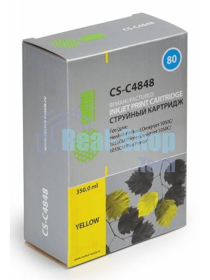 Картридж струйный Cactus CS-C4848 №80 желтый (350 мл.) для HP DesignJet 1050C/1055CM/1000