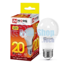 Лампа светодиодная LED-A60-VC 20Вт 230В E27 3000К 1800лм IN HOME 4690612020297