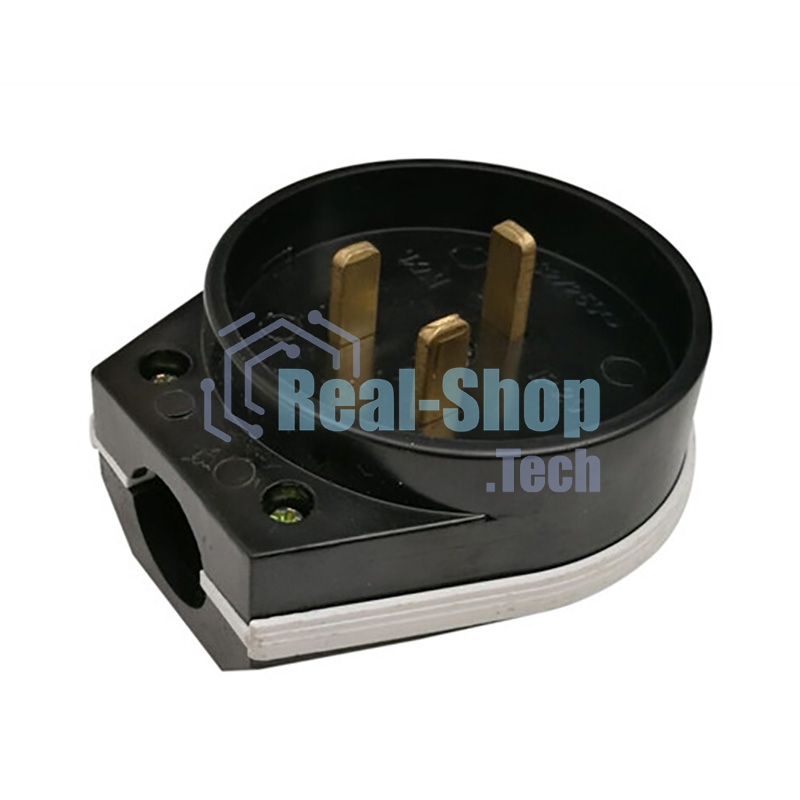 Вилка Rexant ВШ для электрической плиты 32 А, 250 В, 2Р+РЕ (ОУ) черная