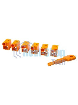 Комплект блокираторов коннектора RJ-45 (6 шт.) + ключ, оранжевый
