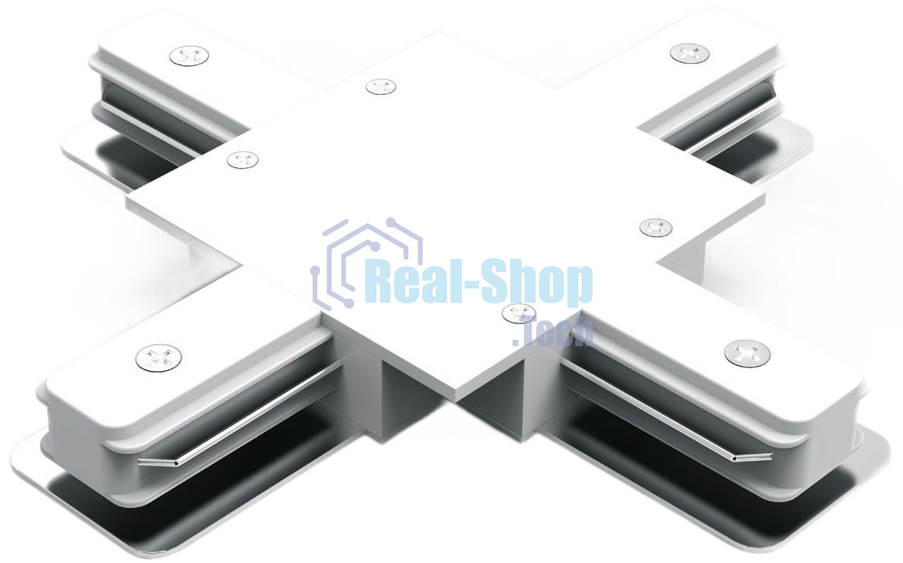 Коннектор для встраиваемых трековых шинопроводов Gauss (+) белый