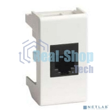 Компьютерная розетка Viva RJ-45 кат.6, экранированная (8P8C, Hyperline, Dual IDC), белая, 1 модуль