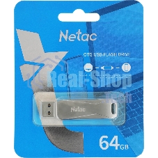 Флешка USB Netac U782C dual USB 3.0+TypeC 64Gb, retail version