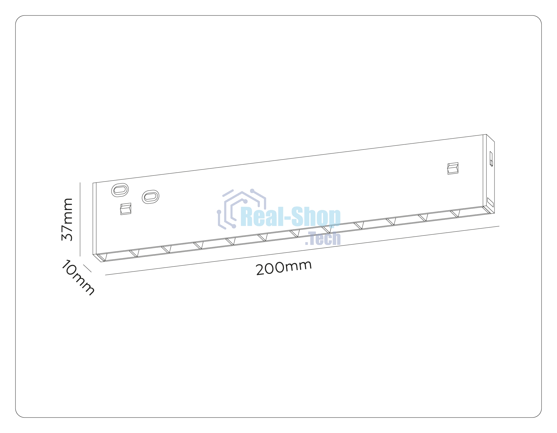Трековый светильник GL2335 BK черный IP20 10W 3CCT 3000/4200/6400K 48V 200*10*37