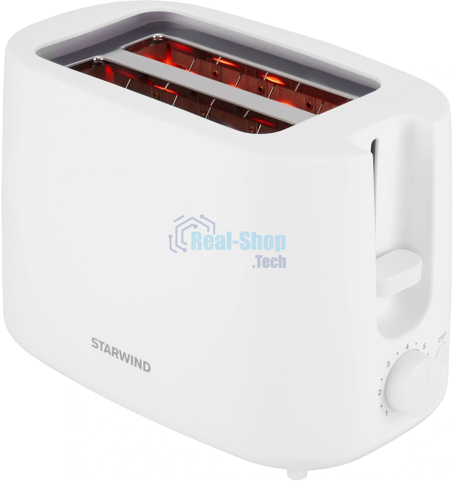Тостер Starwind ST4107 белый, 750 Вт, 2 слота