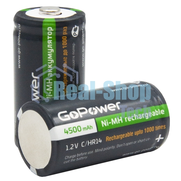 Аккумулятор бытовой GoPower HR14 C BL2 NI-MH 4500mAh блистер (2 шт.)