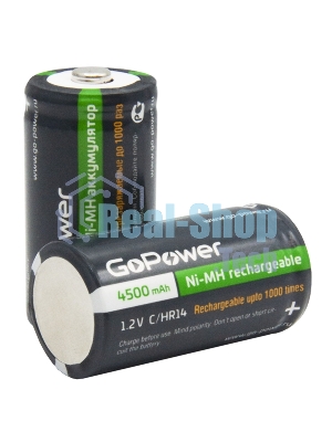 Аккумулятор бытовой GoPower HR14 C BL2 NI-MH 4500mAh блистер (2 шт.)