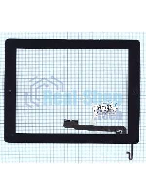 Сенсорное стекло (тачскрин) для iPad 4 черное с кнопкой OEM