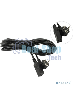 Кабель питания ExeGate Power PC19-10P (Евровилка Schuko->С19) VDE-250V-3*1.5-CU, черный, 16А, 10м