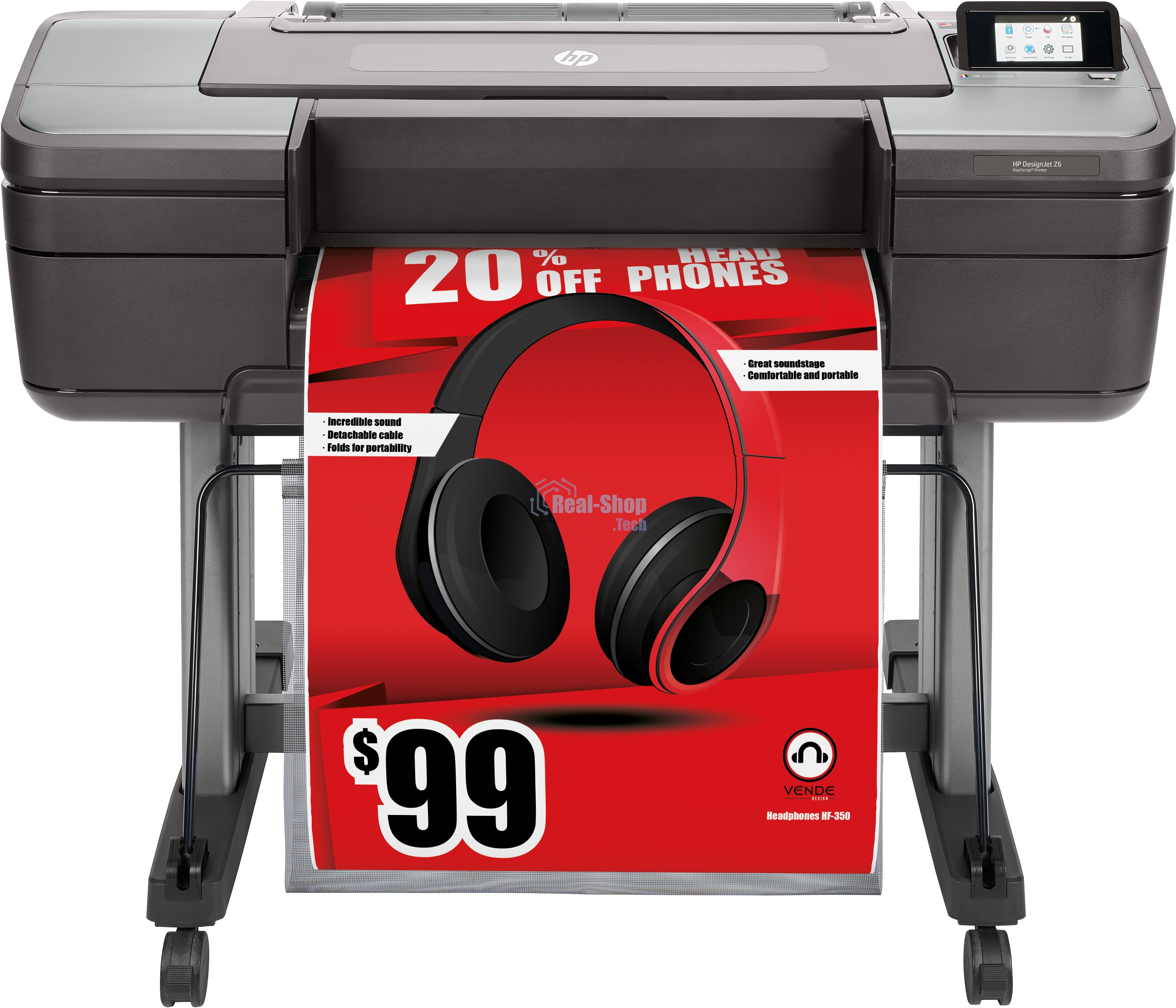 Плоттер струйный HP DesignJet Z6 Postscript (T8W15A), A1, цветной, 24