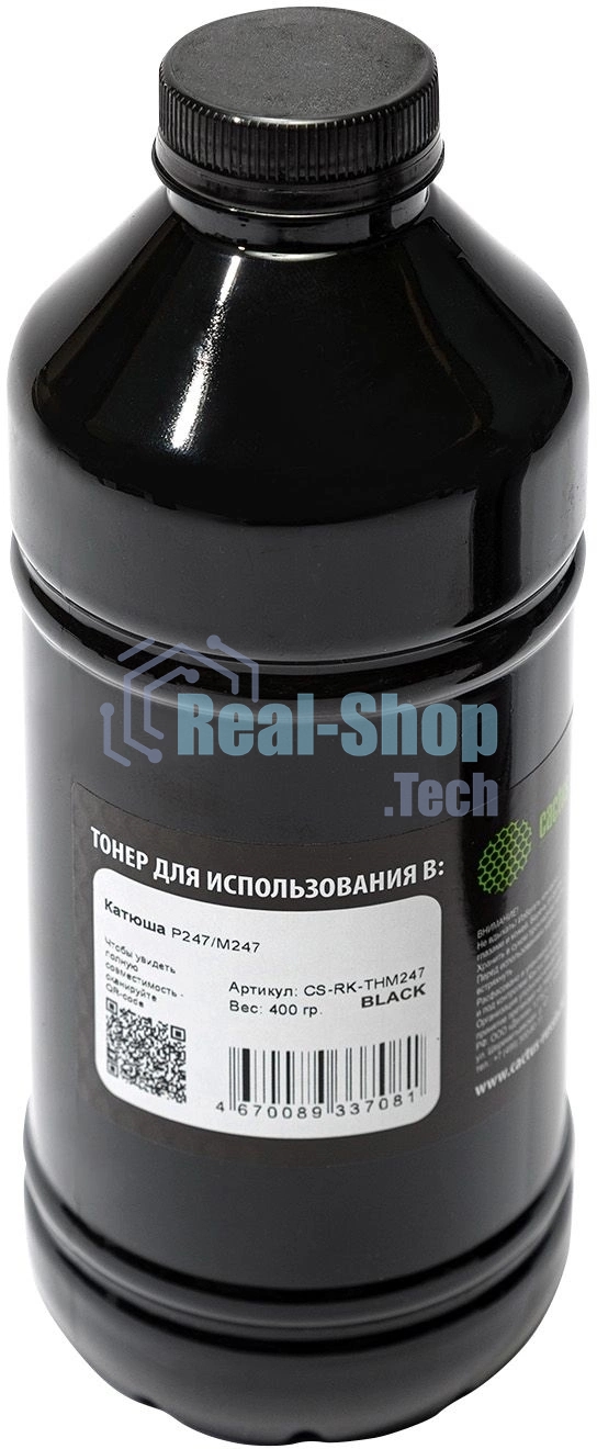 Тонер Cactus CS-RK-THМ247 черный флакон 400гр. (в компл.:чип) для принтера Катюша Р247/М247
