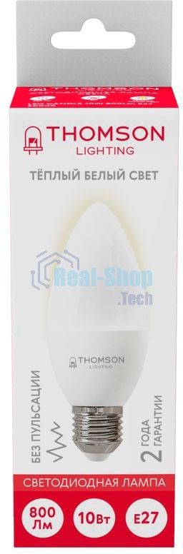 Лампа светодиодная Hiper THOMSON LED CANDLE 10W 800Lm E27 3000K TH-B2023