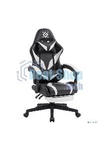 Кресло игровое Defender Aspect черный/белый, класс 4, PU, подножка