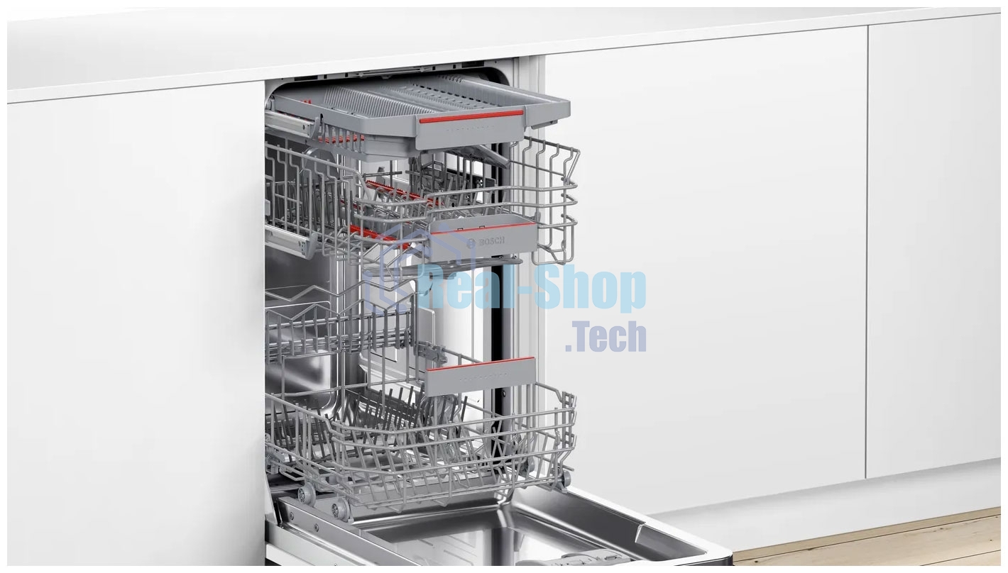 Встраиваемая посудомоечная машина Bosch SPV4HMX14Q, 45 см, 10 комплектов, электронное управление, дисплей, энергоэффективность А+, уровень шума 46 дБ, цвет белый