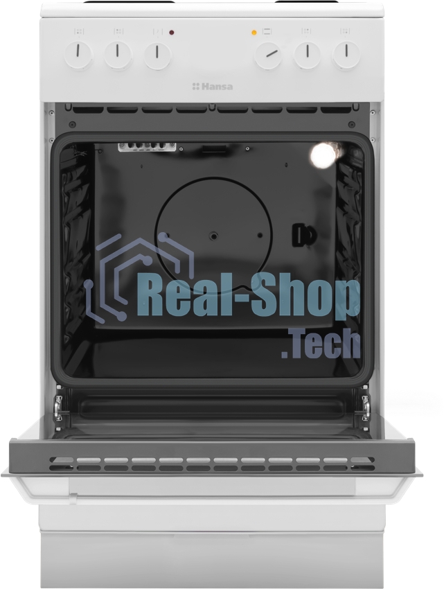 Плита электрическая Hansa FCEW54120 белый, конфорок 4 шт, духовка 62 л, 50 см x 85 см x 60 см