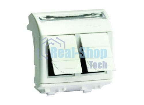 Ком.роз. двойная R J 45 кат.5e, Brava, белая, 2мод