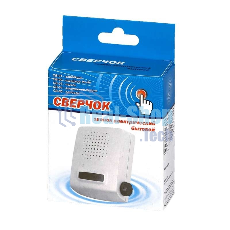 Звонок дверной проводной Сверчок трель 220В 80-90дБА бел. Тритон СВ-03
