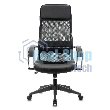 Кресло руководителя Бюрократ CH-608/BLACK TW-01 TW-11 черный, спинка сетка, искусст. кожа/ткань