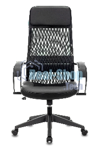 Кресло руководителя Бюрократ CH-608/BLACK TW-01 TW-11 черный, спинка сетка, искусст. кожа/ткань