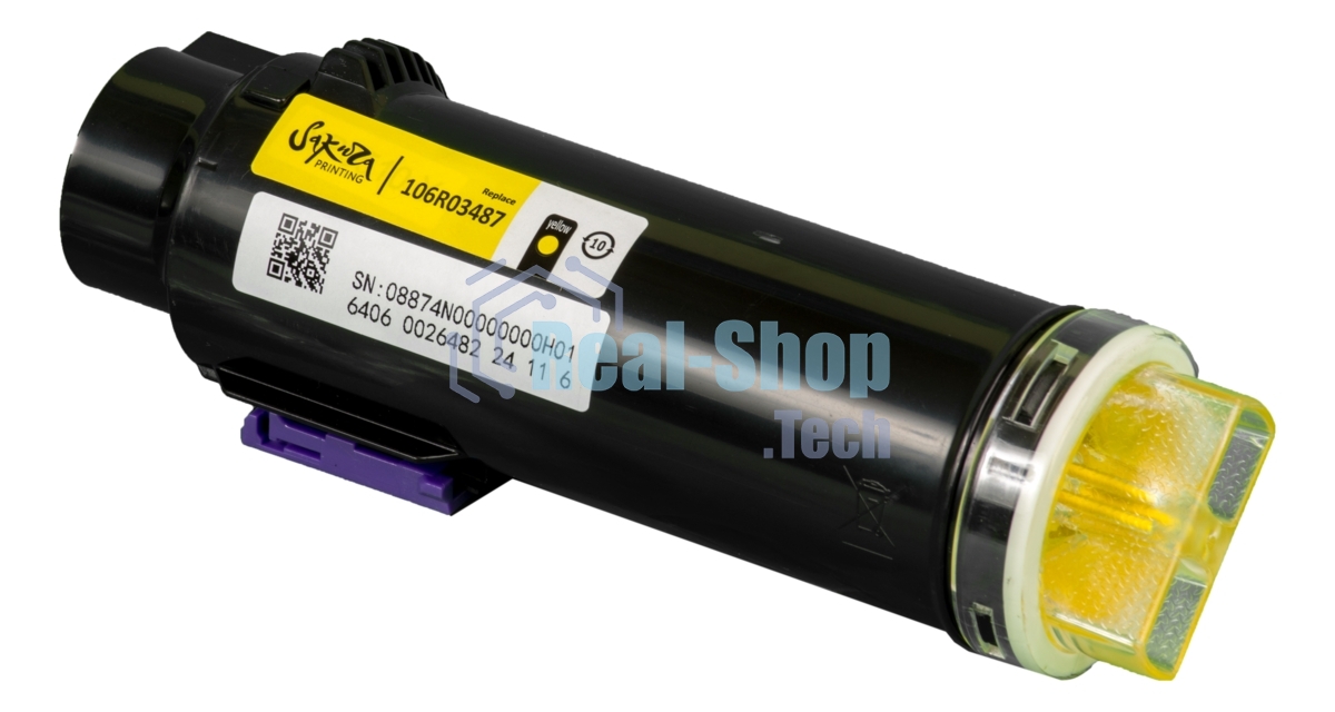 Картридж лазерный Sakura 106R03487 для Xerox Phaser, WC, желтый, 2400 к.