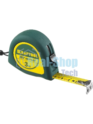 Рулетка KRAFTOOL GRAND 3м/16мм с ударостойким корпусом (ABS) и противоскользящим покрытием
