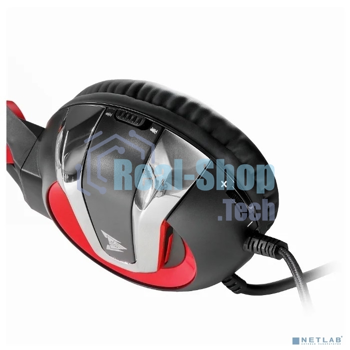 Гарнитура проводная игровая Crown CMGH-3000 черный/красный